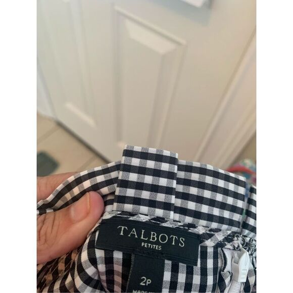 TALBOTS Gingham Check Pleated Ruffle Tank Dress - Picture 4 of 9